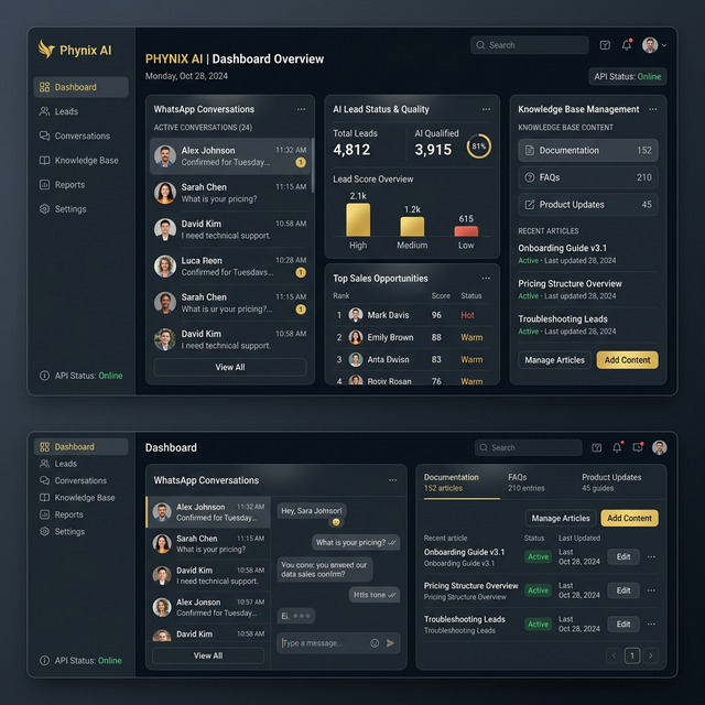 Phynix AI Dashboard